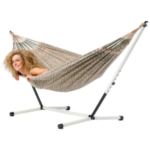 Hangmat Tones of Poppyseed met stalen frame