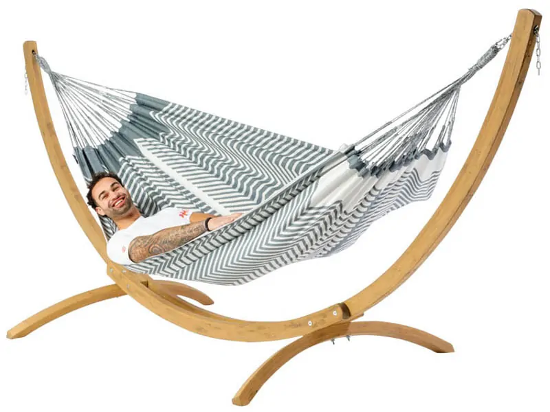 Hangmat met houten standaard